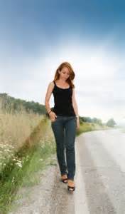 Woman walking alone