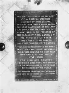Tombstone of the Unknown Warrior in Westminster Abbey