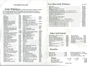 Picture from the author and menu courtesy of Toucan Bar, SoHo