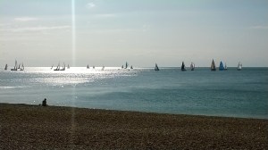 Sailing ships off Brighton Beach by Darren Greenidge